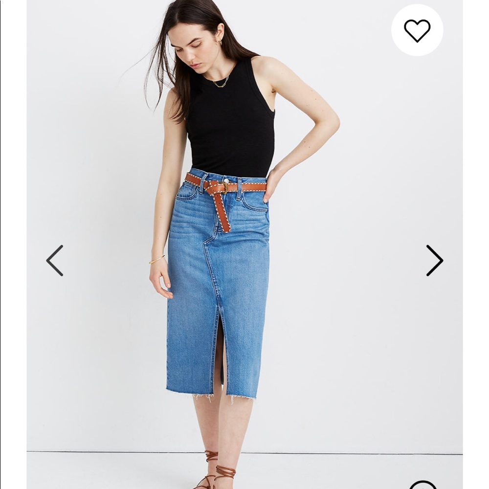 Madewell A-Line Demim MIDI Skirt